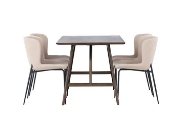 Kaseidon spisebord 120x80 cm med 4 Modesto spisestoler - Møbler - Bord - Spisegrupper