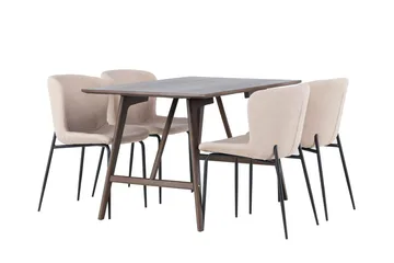 Kaseidon spisebord 120x80 cm med 4 Modesto spisestoler - Møbler - Bord - Spisegrupper
