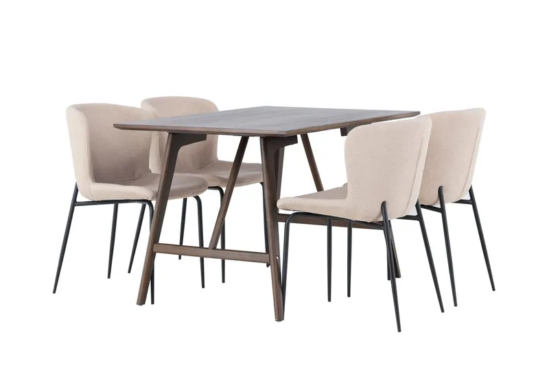 Kaseidon spisebord 120x80 cm med 4 Modesto spisestoler - Møbler - Bord - Spisegrupper