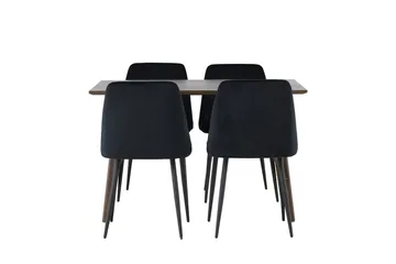 Kaseidon spisebord 120x80 cm med 4 Night spisestoler - Møbler - Bord - Spisegrupper