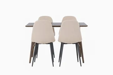 Kaseidon spisebord 120x80 cm med 4 Polar spisestoler - Møbler - Bord - Spisegrupper