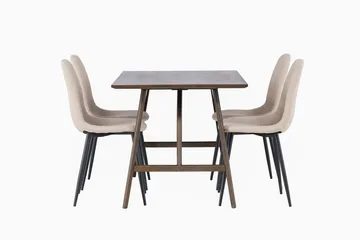 Kaseidon spisebord 120x80 cm med 4 Polar spisestoler - Møbler - Bord - Spisegrupper
