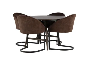 Kaseidon spisegruppe 100 cm rund med 4 Evening-stoler - Møbler - Bord - Spisegrupper