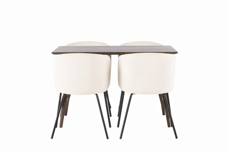 Kaseidon Spisegruppe 120 cm Rektangulær med 4 Berit Stoler - Beige - Møbler - Bord - Spisegrupper