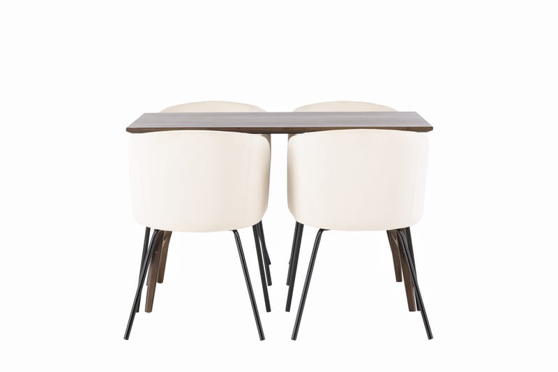 Kaseidon Spisegruppe 120 cm Rektangulær med 4 Berit Stoler, Beige