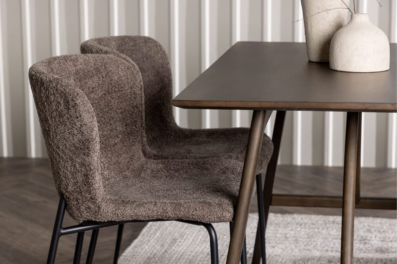 Kaseidon Spisegruppe 120 cm Rektangulær med 4 Modesto Stoler - Mørkebrun - Møbler - Bord - Spisegrupper