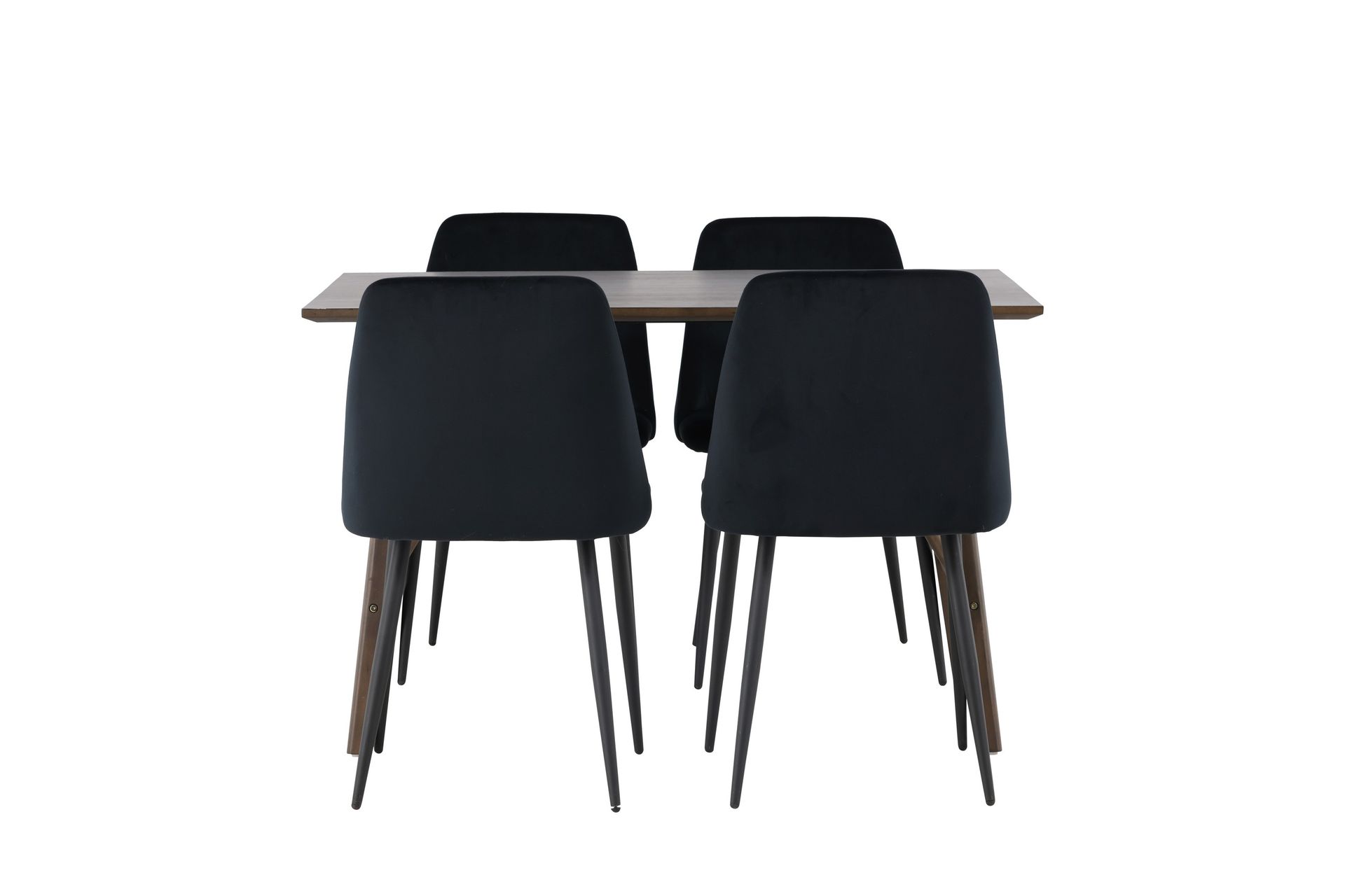 Kaseidon Spisegruppe 120 cm Rektangulær med 4 Night Stoler - Sort - Møbler - Bord - Spisegrupper