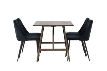 Kaseidon Spisegruppe 120 cm Rektangulær med 4 Night Stoler - Sort - Møbler - Bord - Spisegrupper