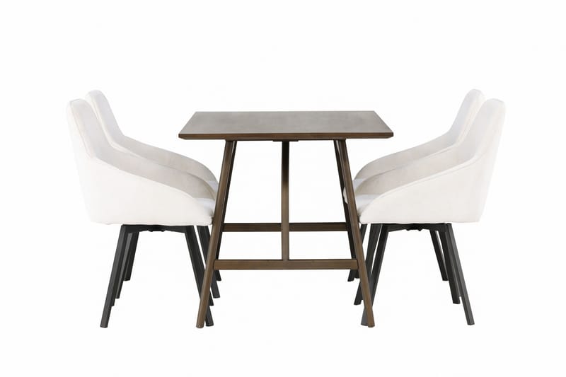 Kaseidon Spisegruppe 120 cm Rektangulær med 4 Rosie Stoler - Beige - Møbler - Bord - Spisegrupper