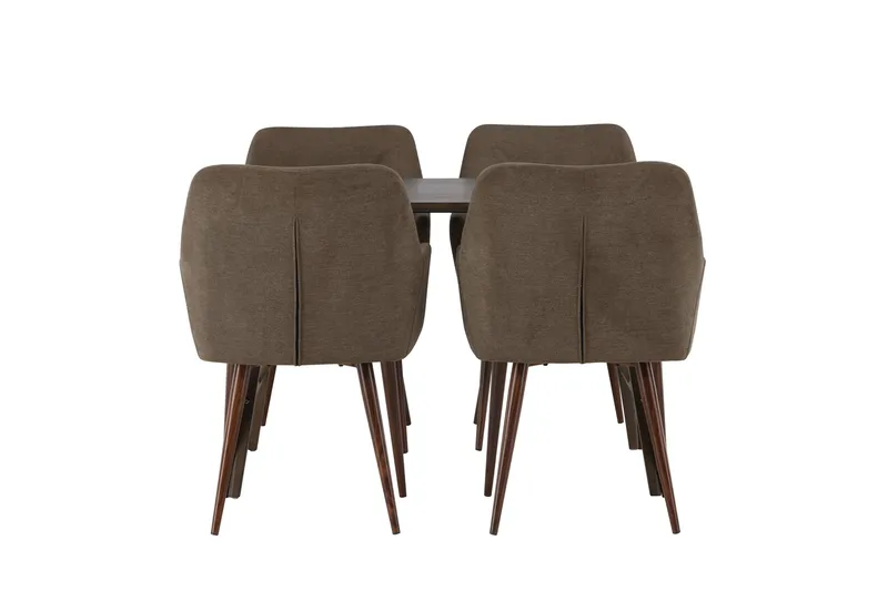 Kaseidon Spisegruppe 120 cm Rektangulær med 4 Tomorrow Stoler, Brun