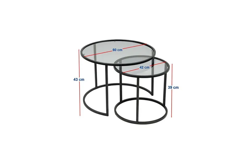 Kashiwa Stuebord 60 cm - Sort - Møbler - Bord - Sofabord