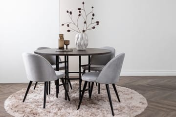 Kavenhamn Spisegruppe 115 cm Rund med 4 Sedavi Stoler - Grå - Møbler - Bord - Spisegrupper