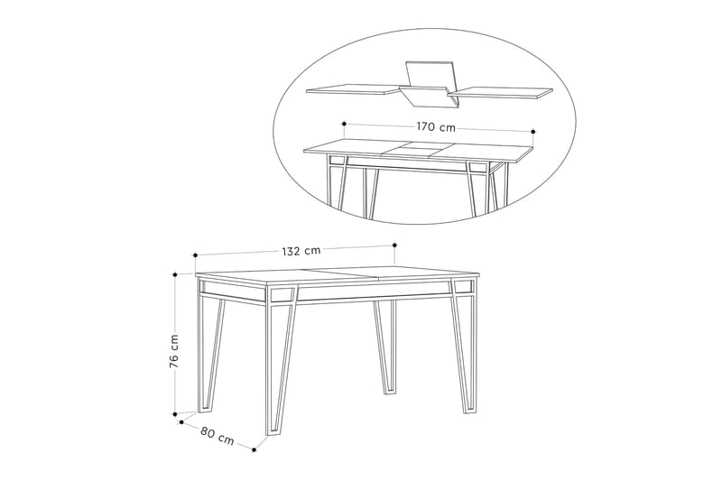 Kavilash Spisebord 132 cm Rektangulært - Brun - Møbler - Bord - Spisebord & kjøkkenbord