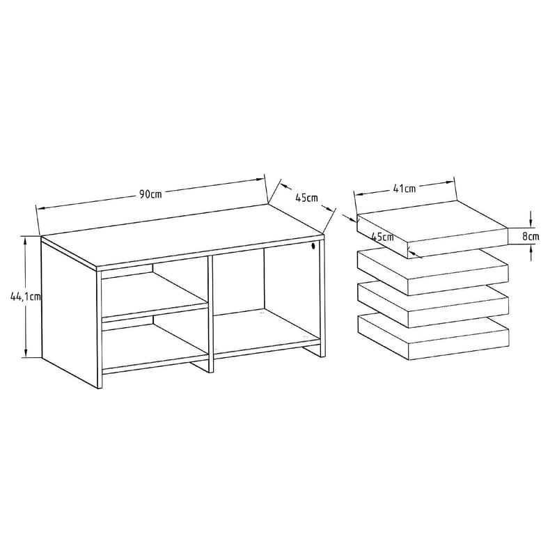 Kavon Sofabordsett 90x44,1x45 cm - Antrasitt - Møbler - Bord - Sofabord