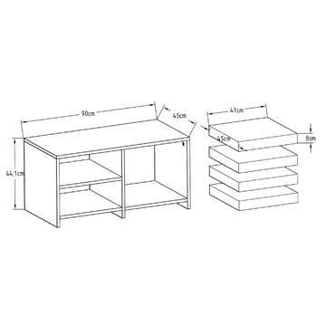 Kavon Sofabordsett 90x44,1x45 cm - Travertin - Møbler - Bord - Sofabord