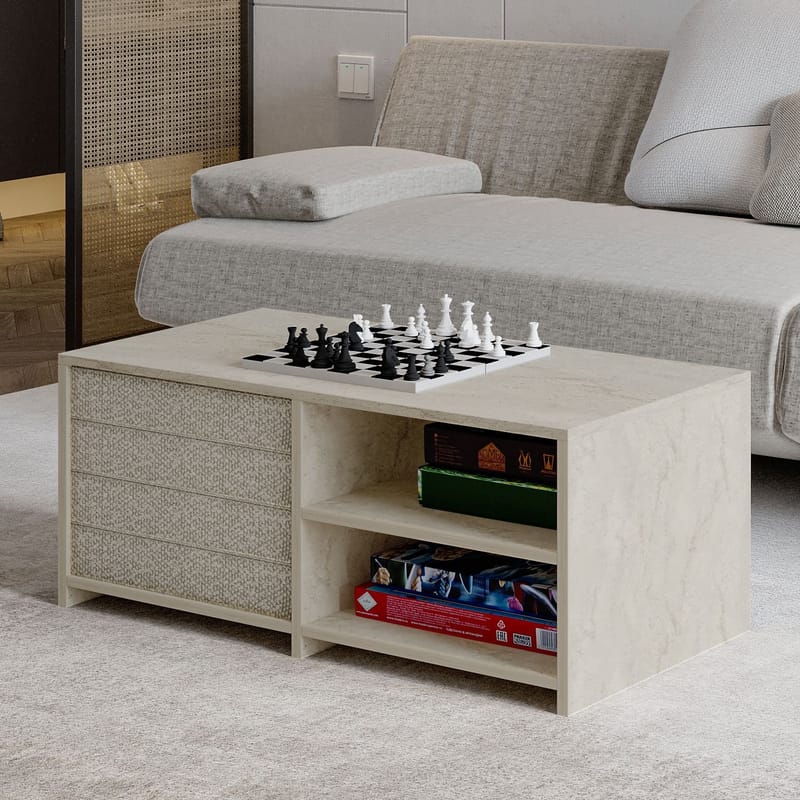 Kavon Sofabordsett 90x44,1x45 cm - Travertin - Møbler - Bord - Sofabord