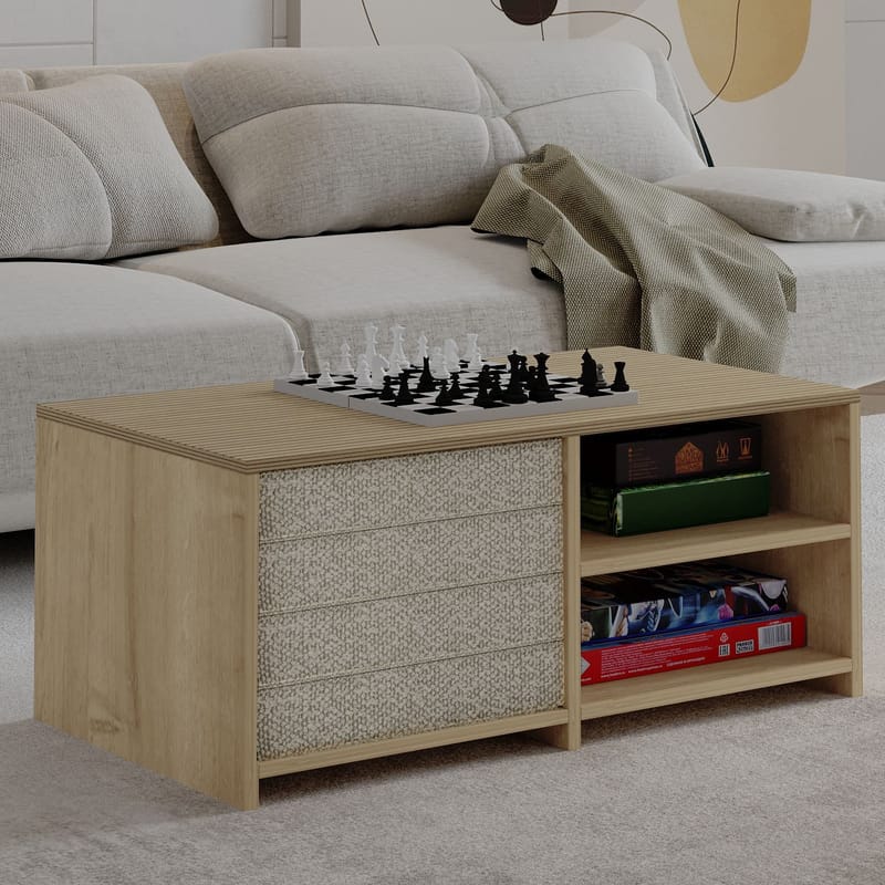 Kavon Sofabordsett 90x44,1x45 cm - Varm eik og safireik - Møbler - Bord - Sofabord