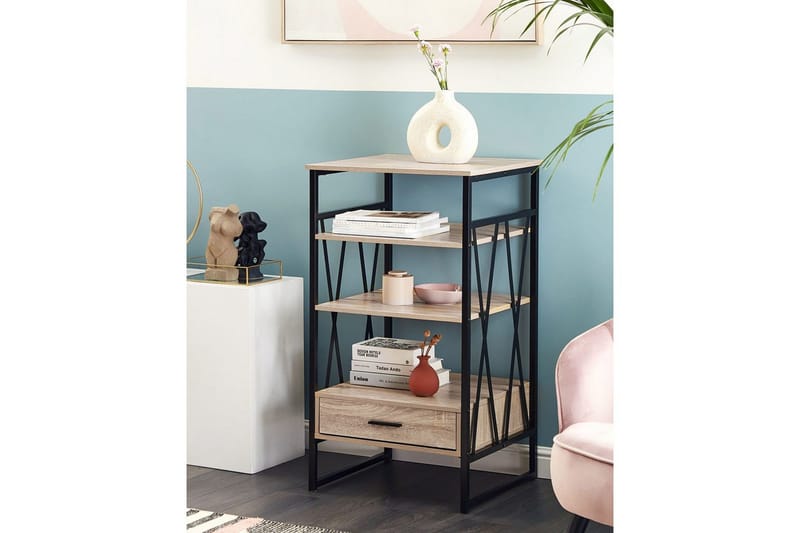 Keene Bokhylle 56 cm i Eik - Lysebrun - Oppbevaring - Hyller - Bokhylle