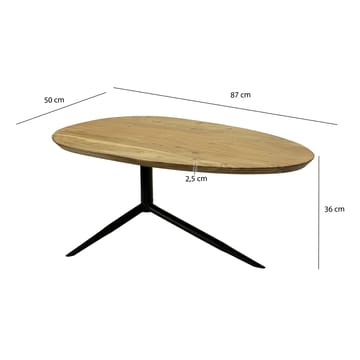 Kelora sofabord 87 cm oval - Naturfarget lysebrun/svart - Møbler - Bord - Sofabord