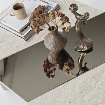 Kelrosin sofabord rektangulært - Bronzie og Travertin - Møbler - Bord - Sofabord