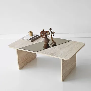 Kelrosin sofabord rektangulært - Bronzie/Travertin - Møbler - Bord - Sofabord