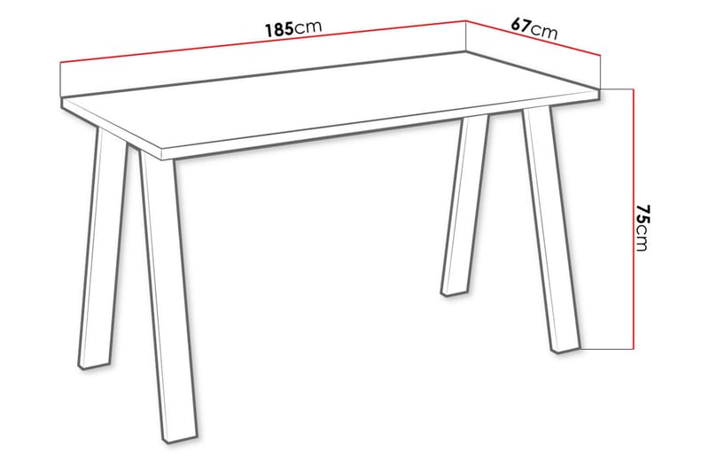 Kleos Spisebord 185 cm - Hvit/Svart - Spisebord & kjøkkenbord