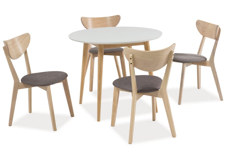 Kolberg Spisebord 90 cm Rundt - Natur - Spisebord & kjøkkenbord