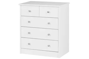 Kommode Wohnling med 5 skuffer klassisk moderne stil Hvit - Hvit - Oppbevaring - Oppbevaringsmøbler - Kommode - Entrekommode