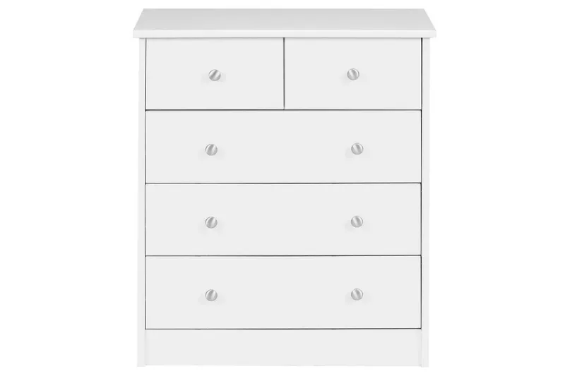 Kommode Wohnling med 5 skuffer klassisk moderne stil Hvit - Hvit - Møbler - Bord - Sminkebord & toalettbord