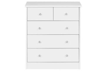 Kommode Wohnling med 5 skuffer klassisk moderne stil Hvit - Hvit - Møbler - Bord - Sminkebord & toalettbord
