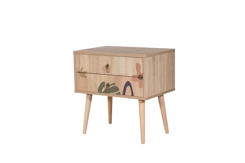 Bertoaria Nattbord 60x40 cm Brun - Hanah Home - Møbler - Bord - Avlastningsbord - Sengebord & nattbord