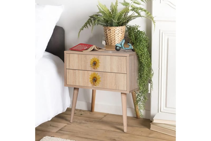 Bertoaria Nattbord 60x40 cm Brun - Hanah Home - Møbler - Bord - Avlastningsbord - Sengebord & nattbord