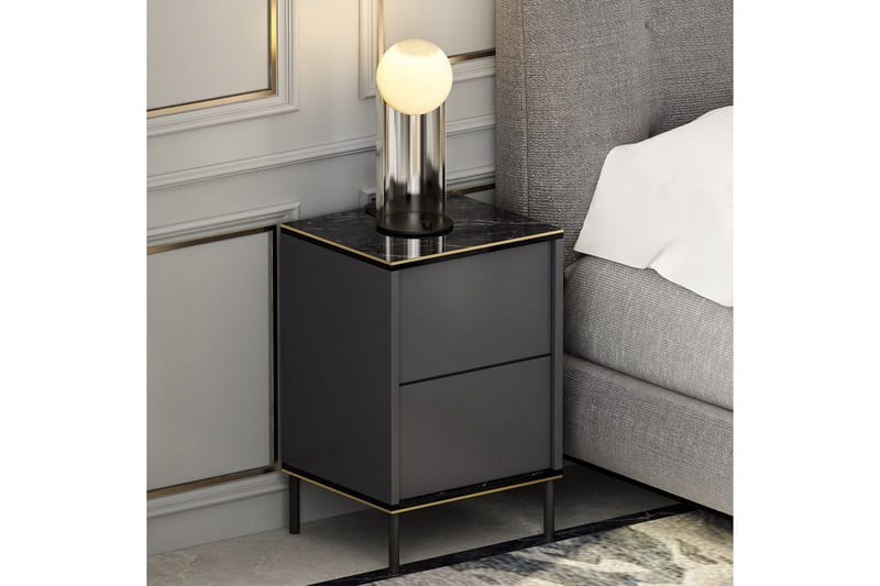 Imaj Nattbord 40x35 cm Antrasitt - Hanah Home - Møbler - Bord - Avlastningsbord - Sengebord & nattbord