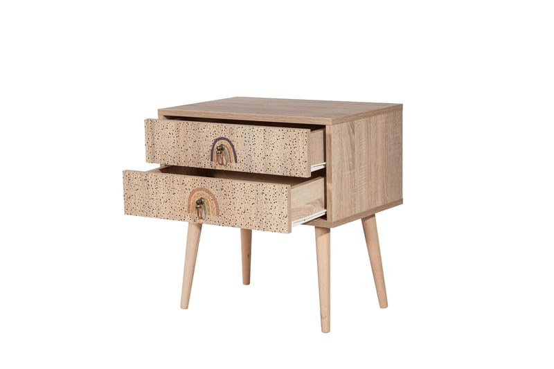 Bertoaria Nattbord 60x40 cm Brun - Hanah Home - Møbler - Bord - Avlastningsbord - Sengebord & nattbord