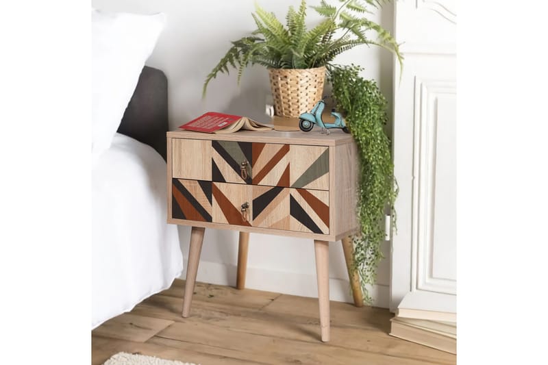 Bertoaria Nattbord 60x40 cm Brun - Hanah Home - Møbler - Bord - Avlastningsbord - Sengebord & nattbord