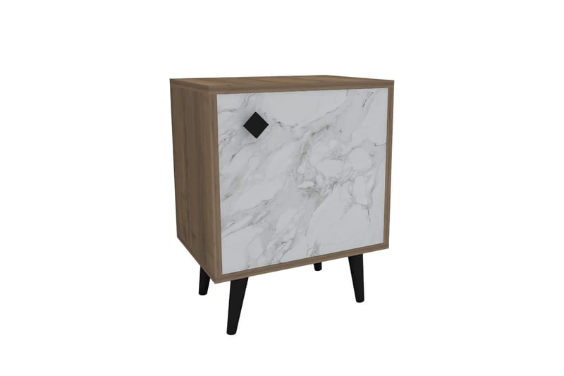 Hastikoz Nattbord 45x35 cm Brun/Hvit - Hanah Home - Møbler - Bord - Avlastningsbord - Sengebord & nattbord