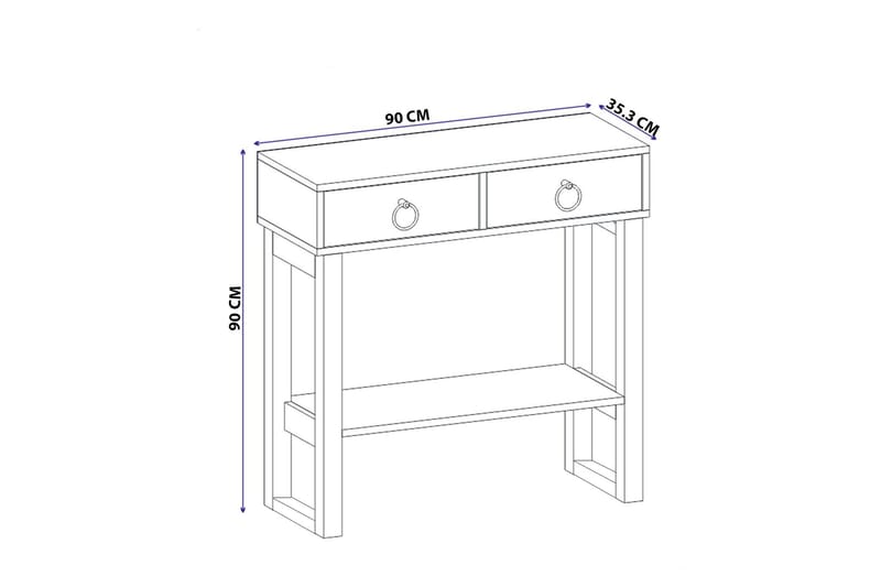 Valeri Konsollbord 90x90 cm Hvit - Hanah Home - Møbler - Bord - Avlastningsbord - Gangbord