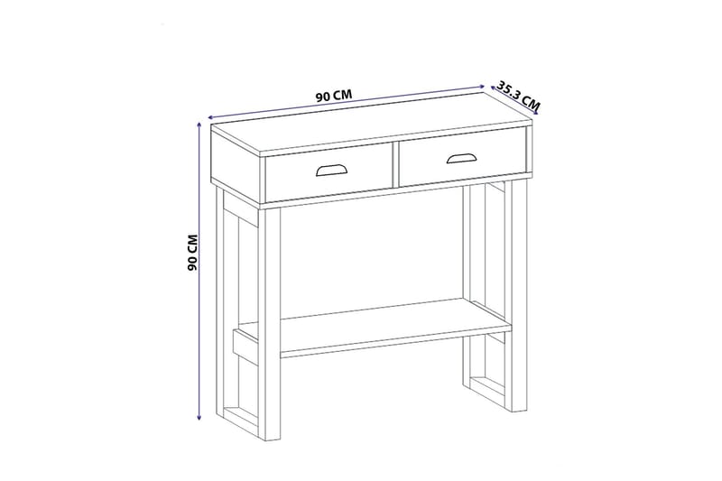 Valery Konsollbord 90x90 cm Lys brun - Hanah Home - Møbler - Bord - Avlastningsbord - Konsollbord