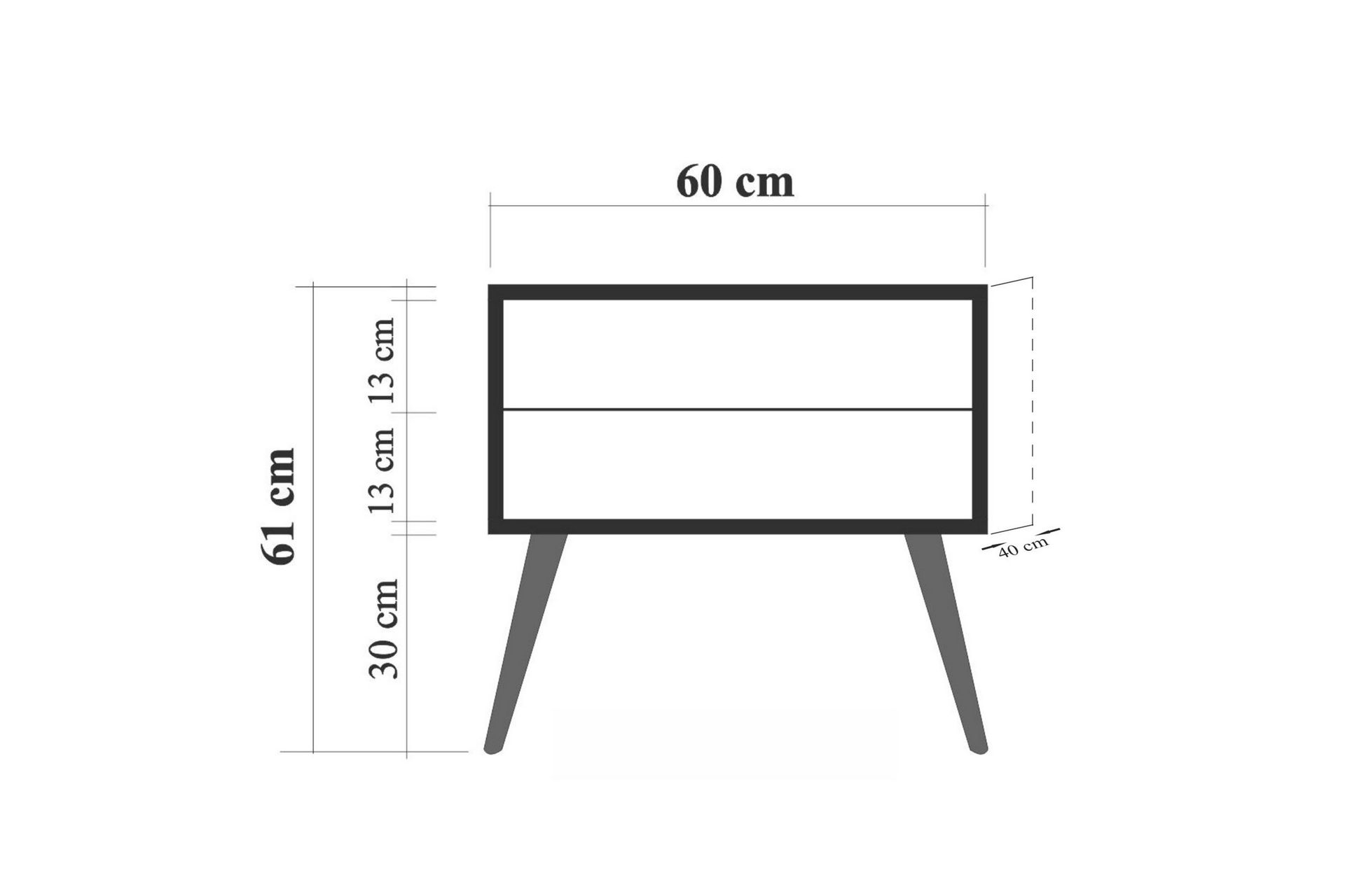 Bertoaria Nattbord 60x40 cm Brun - Hanah Home - Møbler - Bord - Avlastningsbord - Sengebord & nattbord