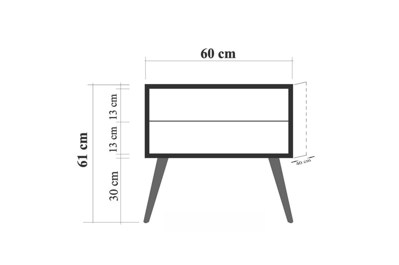 Bertoaria Nattbord 60x40 cm Brun - Hanah Home - Møbler - Bord - Avlastningsbord - Sengebord & nattbord