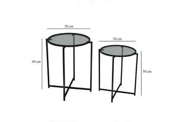 Akeno Sidebord 60x50 cm Svart - Hanah Home - Møbler - Bord - Avlastningsbord - Lampebord & sidebord