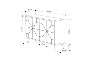 Dune Konsollbord 123x77,4 cm Brun/Hvit - Hanah Home - Møbler - Bord - Avlastningsbord - Gangbord