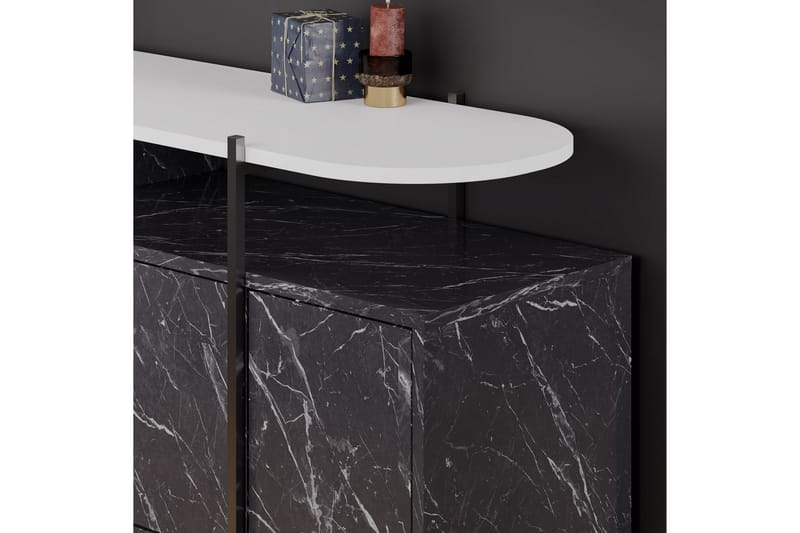 Hanley Konsollbord 150x86,2 cm Hvit/Mørk brun - Hanah Home - Møbler - Bord - Avlastningsbord - Gangbord