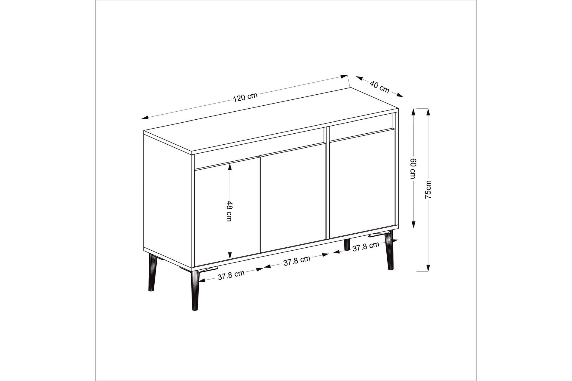 Emlak Konsollbord 120x75 cm Antrasitt/Brun - Hanah Home - Møbler - Bord - Avlastningsbord - Konsollbord