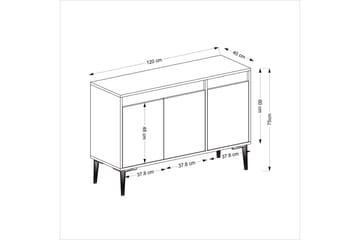 Emlak Konsollbord 120x75 cm Antrasitt/Brun - Hanah Home - Møbler - Bord - Avlastningsbord - Konsollbord