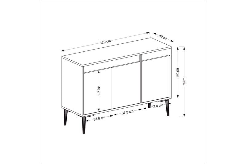Emlak Konsollbord 120x75 cm Hvit/Brun - Hanah Home - Møbler - Bord - Avlastningsbord - Gangbord