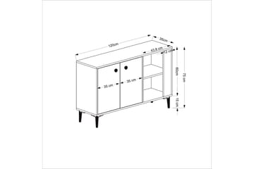 Sahra Konsollbord 120x75 cm Svart/Hvit - Hanah Home - Møbler - Bord - Avlastningsbord - Gangbord