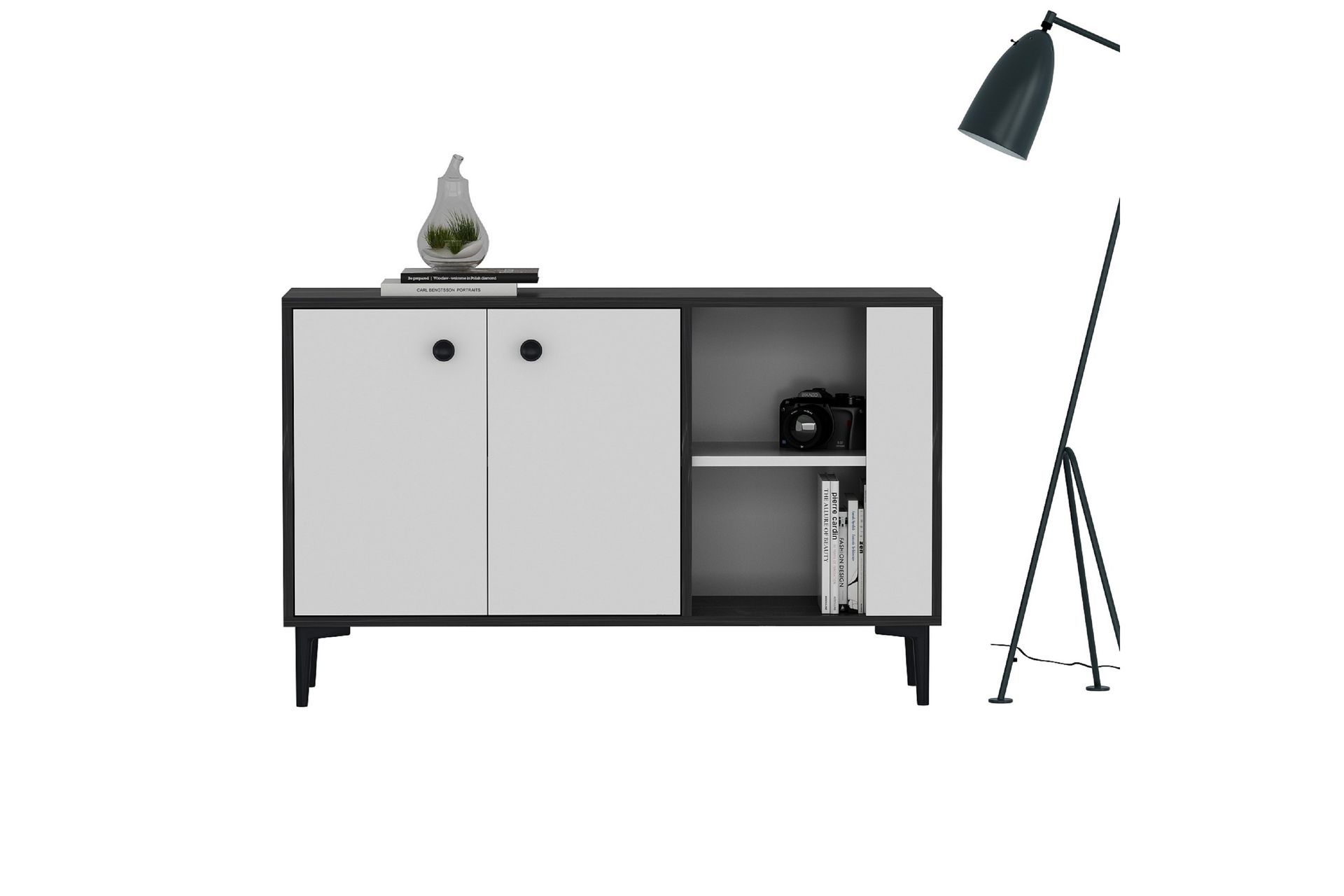 Sahra Konsollbord 120x75 cm Svart/Hvit - Hanah Home - Møbler - Bord - Avlastningsbord - Gangbord