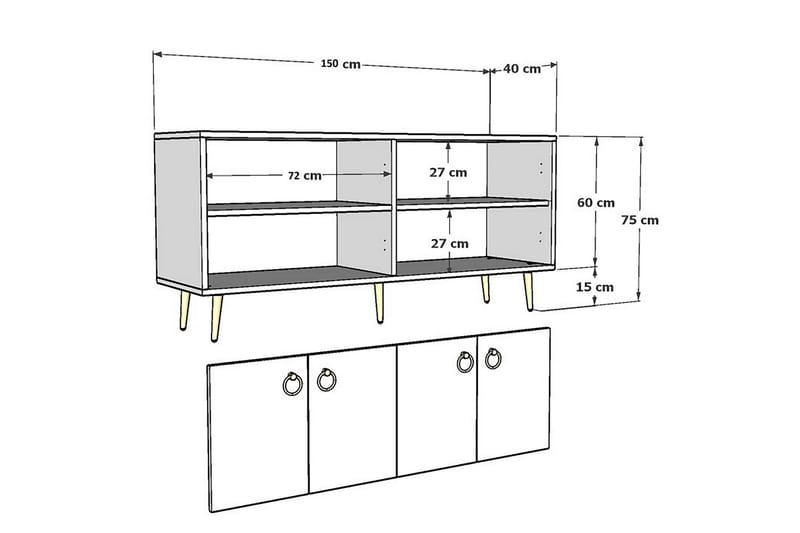 Drop Konsollbord 140x75 cm Brun - Hanah Home - Møbler - Bord - Avlastningsbord - Konsollbord
