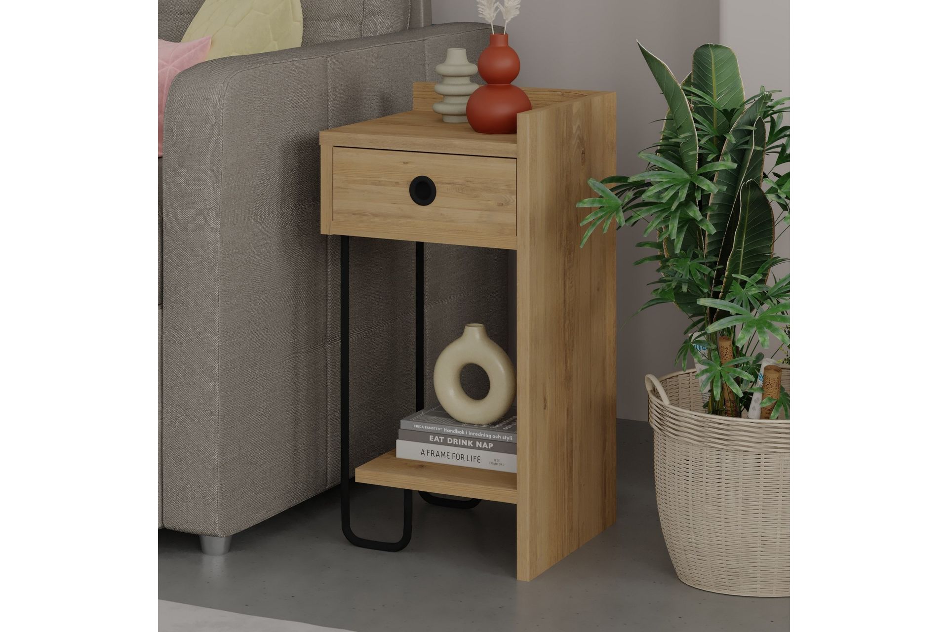 Sirius Nattbord 32x30 cm Lysbrun - Hanah Home - Møbler - Bord - Avlastningsbord - Sengebord & nattbord